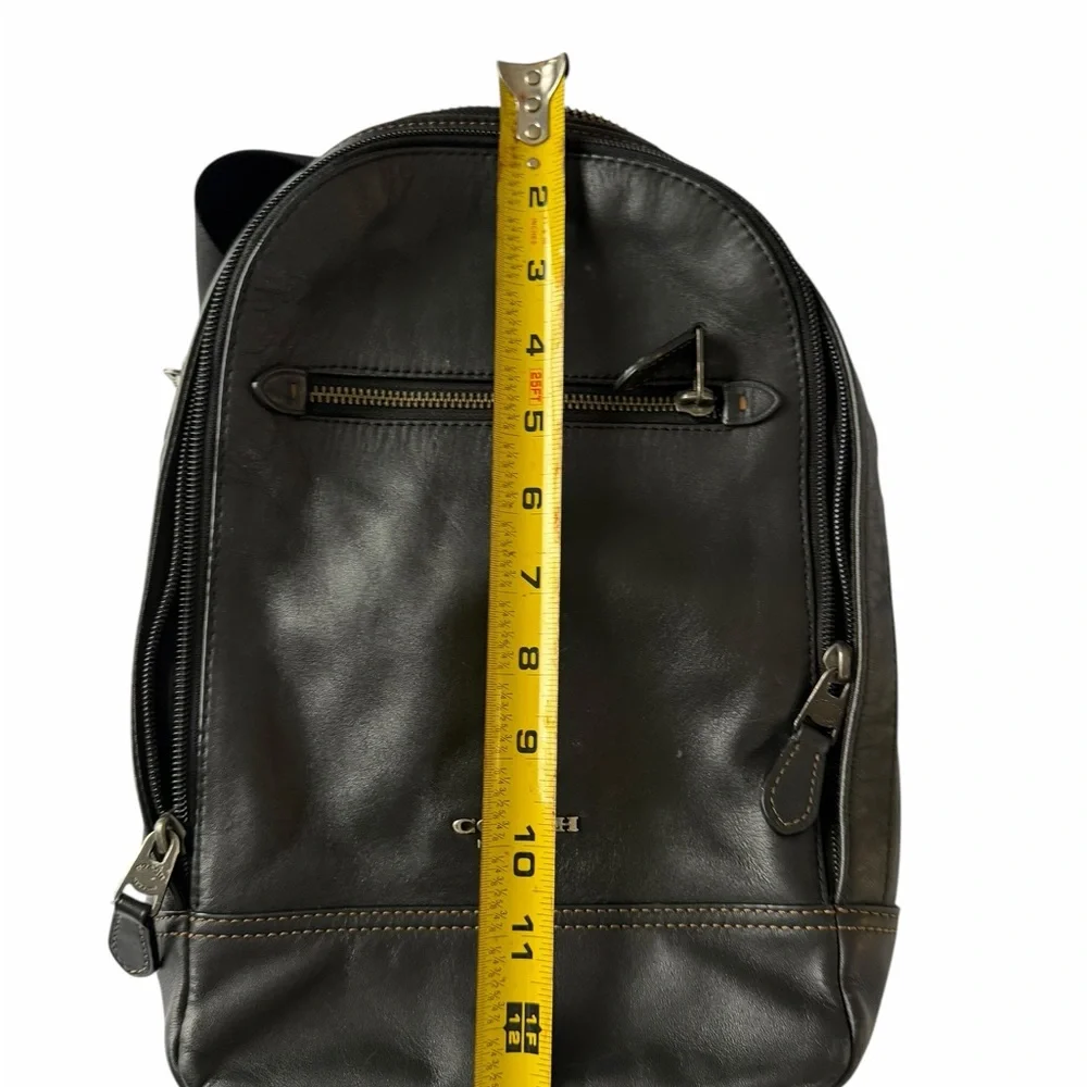 Coach Black Leather Men's Backpack - Picture 7 of 8